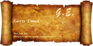 Gern Emma névjegykártya